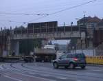 Fast geschafft, Baufreiheit für die neue Brücke der S-Bahngleise  über die Leipziger Str. in Dresden Trachau.  02.09.2014  07:00 Uhr.