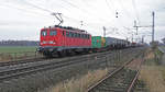 Die letzte E40 von DB Cargo, 140 850-9 am 30.11.2016 wenige Tage vor ihrer Abstellung mit EZ 51241 auf der Strothe-Brücke in Diepholz.