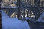 Brücke über die Sebnitz, stillgelegte Stecke Goßdorf-Kohlmühle Hohenstein (Sachsen)  22.01.2017  13:07 Uhr.