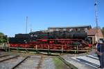 Museumseisenbahn Hanau 50 3552-2 auf der Drehscheibe am 05.05.18 beim Lokschuppenfest