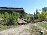 Die Reste der Drehscheibe und des Lokschuppens vom Bayerischer Bahnof in Leipzig am 22.04.20019.