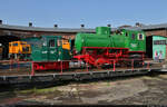 Herbstlokfest im Lokschuppen Staßfurt    Das Akku-Schleppfahrzeug hat die Dampfspeicherlok Nr.