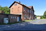 Auf den Spuren der Halle-Hettstedter Eisenbahn (HHE)  Angekommen mit dem Rad im Bahnhof Gerbstedt.