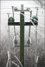 Frostige Oberleitungsanlagen -    An der Remsbahn bei Kernen-Rommelshausen.