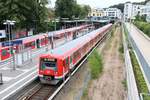 DB S-Bahn Hamburg 474 xxx Doppeltraktion in Blankenese am 15.07.19 von einer Brücke aus fotografiert