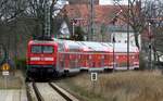 Freie Fahrt für RE5 mit Schublok 112 117-7 am 14.03.2019 ab Demmin nach Stralsund.