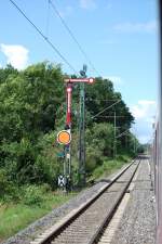 Wie lange das Einfahrsignal von Goldshfe in dieser Form noch bestehen bleibt, ist nicht sicher.