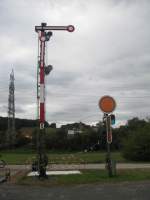 Haupt- und Vorsignal Auer Dienst.Diese beiden Signale stehen am Stellwerkmuseum in Otterbach