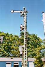 Rckseitige Ansicht der Signale in Museums Bahnhof Kl.Kummerfeld der EFM ( Eisenbahn Freunde Mittelholstein )    Kategorie: Museums-Bahnhof(Bahn) / EFM ( Eisenbahn Freunde Mittelholstein )