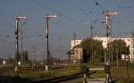 Formsignale im Oktoberlicht in Zwickau (Sachs.) Hbf. 04.10.2014 16:26 Uhr.