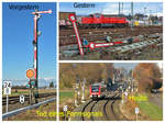 Collage Formsignaltod, vorher und heute, kurz vor Haltepunkt Derkum - 24.11.2016