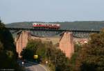 VT 3 war am 26.9.09 anl�sslich eines 30.Geburtstags eines Eisenbahnfreunds den ich kenne auf Sonderfahrt unterwegs. Hier befindet er sich gerade auf dem F�tzener Tal�bergang. Das Bild k�nntet ihr euch auch in der DS 220 in Papierform anschauen