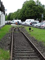 Ein alte stillgelegte Gleisanlage mit Weiche in Frankfurt am Main Fechenheim am 21.05.17 Dies sind Reste von Schienen dadurch, dass diese Gleise gar nicht mehr an Netz angeschlossen ist besteht keine Gefahr