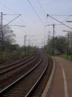 Blick Richtung Kehl im Bahnhof von Kork.