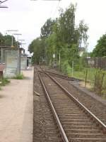 Das Stumpfgleis der Firma Kling GmbH in Maintal Ost. Das Gleis 3 wird fters von Gterzgen genutzt und manchmal auch von Regionalbahnen die dann berholt werden. 