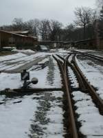 Eine Y-Weiche wurde nachdem letzten Bahnhofsumbau in Ghren mit eingebaut.Aufgenommen am 27.Februar 2013.