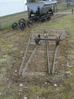 Diese 600mm Feldbahnweiche ist zusehen bei der Museumsbahn in Schwichtenberg.Aufgenommen am 13.April 2013.