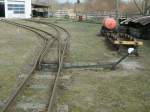 Eine 600mm Weiche die bei der Museumsbahn in Schwichtenberg sich befindet.