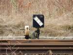 Seitenansicht einer Handweiche in Bahnhof von Minden.

Minden 21.02.2015