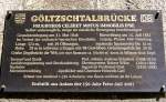 Impressionen von der Gltzschtalbrcke. Gedenktafel an der Gltzschtalbrcke, anlsslich des 150. Jubilums im Jahre 2001 angebracht. Sommer 2008.