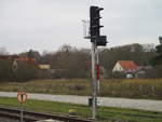 Das Ausfahrsignal N ist das Einzige Ausfahrsignal in Wesenberg Richtung Mirow.Aufnahme vom 24.November 2020.