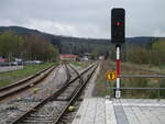 Ausfahrsignal C gültig für Ausfahrten Richtung Katzhütte und Stadtilm in Rottenbach am 25.April 2022.