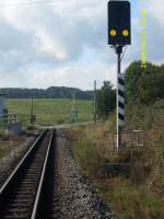 Wegbergangssignal beim Rasenden Roland in Serams.