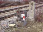 Gleissperrsignal bei Km 8,3 an der Gterbahn in Freiburg.