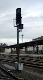 Ein Eisenbahnsignal in Gera.