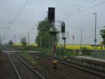 Ausfahrsignale in Altenwillershagen Richtung Rostock am 20.Mai 2013.