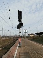 Ein Lichtsignal im Neusser HBF.