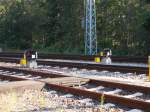 Gleissperrsignale aus der Binzer Abstellanlage am 20.Juli 2014.