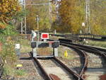 Prellbock für die Berliner S-Bahn,am 26.Juni 2021,in Bernau.