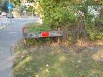 Prellbock an der Wolterdorfer Strassenbahn in Rahnsdorf am 05.Oktober 2014.