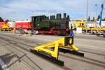 19.9.2016 Berlin, InnoTrans. Transportabler Gleisabschluß vor Nr. 2 von Hanomag / Emma