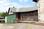 Blick auf den Ringlokschuppen des Localbahnmuseum Bayerisch Eisenstein am 18.08.2016.
