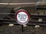 Verbotsschild in Hanau Hbf am 07.11.13
