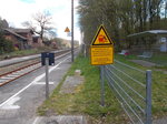 In Sponholz gibt es sogar einen Pförtner für den Bahnsteig.Aufnahme am 17.April 2016.