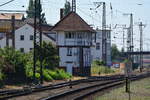 Blick auf das Stellwerk B2 in Köthen.