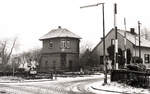 Altes Bild vom Stellwerk  Mn  am Bahnhof Marbeck-Heiden am 13.02.1991.