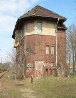 20.08.2008 Oranienburg. Stellwerk am Nordkopf des Bahnhofs