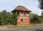 6.8.16 Prenzlau. Stellwerk des Kleinbahnhofs der Prenzlauer Kreisbahnen