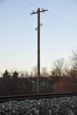 Ein alter Telegrafenmast in Birkenfeld.