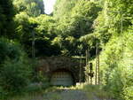 Das Ostportal vom mittlerweile verfüllten Schwarzkopftunnel auf der ehem.