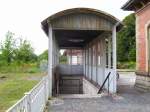 Blick auf den Eingang (Stadtseite) der Bahnhofsunterfhrung in Laucha (Unstrut).