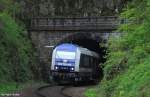 METRANS 761 007-4 vor Sonderzug Furth - Pilsen, ČD KBS 180 Furth im Wald - Domalice - Plzeň, fotografiert bei Ausfahrt aus dem Kpflesbergtunnel bei Furth kurz vor der Grenze zu Tschechien