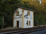 Wasserturm + Wasserkran = Wasserhaus / Wasserstation von 1890 (noch aus der Schmalspurzeit) in Bärenstein (bei Glashütte/Sachsen) (Müglitztalbahn Mügeln (Heidenau) - Altenberg /