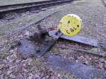 Ein alter Weichenstellhebel im Bereich des stillgelegten Stahlwerks im  Landschaftspark Nord  in Duisburg-Meiderich - 03.02.2011.