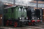 E77 10 und Historische Eisenbahn Frankfurt 01 2118-6 am 17.04.16 im Bw Dresden Altstadt beim Dampflokfest.