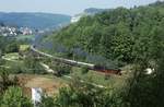 Sonderzug Nrnberg - Amberg mit 01 1100 bei Lehenhammer (Juli 1985).